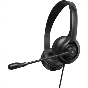 Casti cu microfon Office A+, 3.5'' plug, cable 1.9m, black