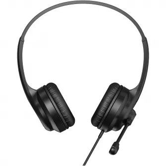 Casti cu microfon Office A+, 3.5'' plug, cable 1.9m, black