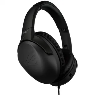 Casti gaming ASUS ROG Strix GO, microfon AI pentru anularea zgomotului, difuzoare ASUS Essence 40mm, multiplatforma, USB-C/USB 2.0, pliabile, Negru