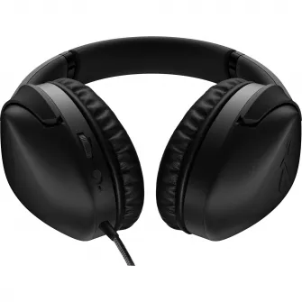 Casti gaming ASUS ROG Strix GO, microfon AI pentru anularea zgomotului, difuzoare ASUS Essence 40mm, multiplatforma, USB-C/USB 2.0, pliabile, Negru