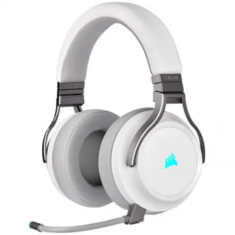 Casti gaming Corsair Virtuoso, Iluminare RGB, Wireless, Alb