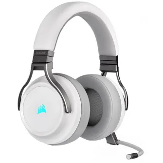 Casti gaming Corsair Virtuoso, Iluminare RGB, Wireless, Alb