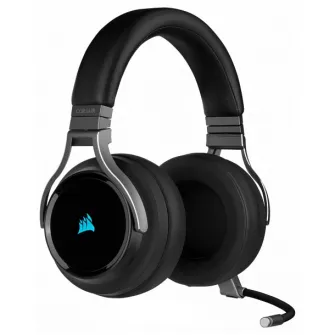 Casti gaming Corsair Virtuoso, Iluminare RGB, Wireless, Carbon