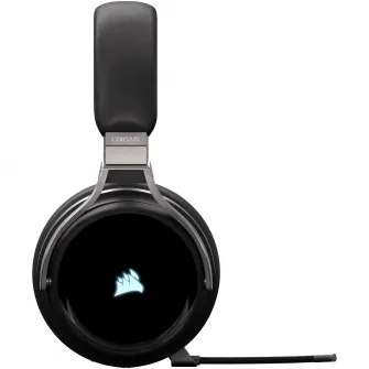 Casti gaming Corsair Virtuoso, Iluminare RGB, Wireless, Carbon