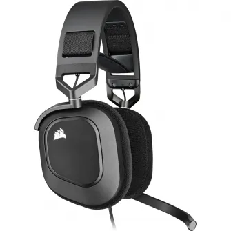 Casti gaming cu microfon Corsair HS80 RGB USB, Surround, Dolby Audio 7.1 24Bit, Negru Carbon