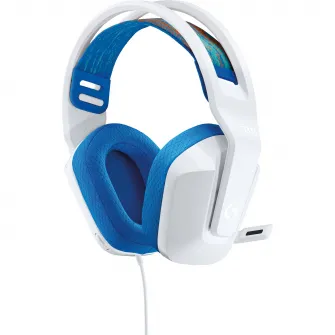Casti gaming Logitech G335, Multiplatforma, Jack 3.5mm, Alb