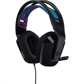 Casti gaming Logitech G335, Multiplatforma, Jack 3.5mm, Negru