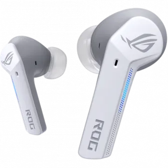 Casti gaming wireless ASUS ROG CETRA, difuzoare ASUS Essence 10mm, anularea activa a zgomotului, EQ/virtual 7.1 via Armoury Crate, autonomie 27h, functii tactile, Alb