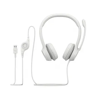 Casti Logitech H390, USB, Off-White