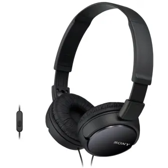 Casti On Ear Sony MDR-ZX110APB, Cu fir, Microfon, Negru