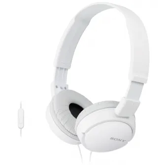 Casti On Ear Sony MDR-ZX110APW, Cu fir, Microfon, Alb