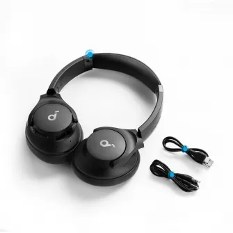Casti Wireless Over-Ear Anker Soundcore Life Q20i, Hybrid Active Noise Cancelling, Big Bass, Transparency Mode, Negru