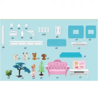 Casuta pentru papusi, Mappy Luxury Beach House, 1 camera, albastru