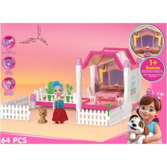 Casuta pentru papusi, Mappy Luxury Mini villa, 1 camera, roz