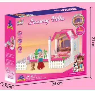 Casuta pentru papusi, Mappy Luxury Mini villa, 1 camera, roz