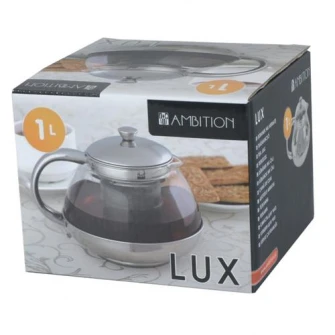 Ceainic din sticla cu infuzor, Ambition Lux, 1 l