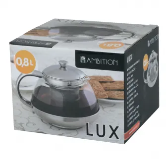 Ceainic sticla cu infuzor Ambition, 0.8 L, Lux