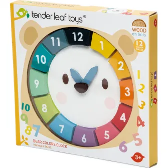 Деревянные часы Tender Leaf Toys - Красочный плюшевый мишка, 12 штук