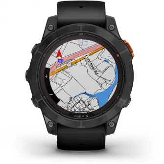Ceas smartwatch Garmin Fenix 7 Pro Solar, Glass, curea Neagra, Slate Grey