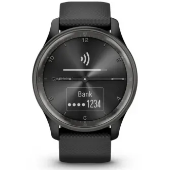 Ceas smartwatch Garmin vivomove Trend, WW, Silicone, Black