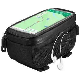 Celly Geanta Bicicleta cu suport smartphone, Neagra