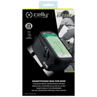 Celly Geanta Bicicleta cu suport smartphone, Neagra