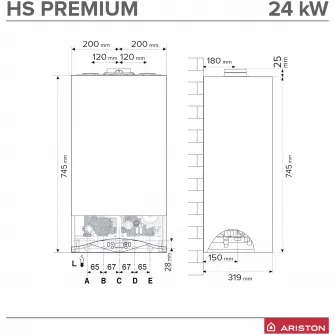 Centrala murala in condensare Ariston HS PREMIUM 24 EU2, 24 kw