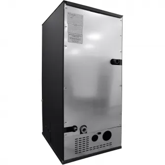 Centrala peleti Fornello Pellet King 30 kw, complet echipata pentru incalzire, pompa circulatie, vas expansiune, automatizare, telecomanda, buncar peleti 70 kg, tiraj fortat, culoare neagra, aprindere automata, curatare facila, pana la 200 mp