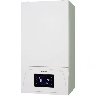Centrala termica in condensare Motan Condens 100 C38GC25-PV1, 25 kw, schimbator principal inox, schimbator secundar supradimensionat, raport de modulare 1:10, grup hidraulic din composit, fara kit de evacuare