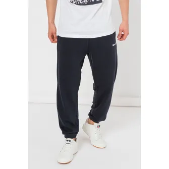 Champion, Pantaloni de trening cu model uni si detaliu logo, Albastru ultramarin, M