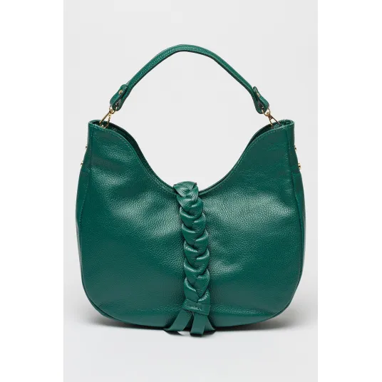 Chiara Canotti, Geanta de piele cu aspect texturat, Verde marin