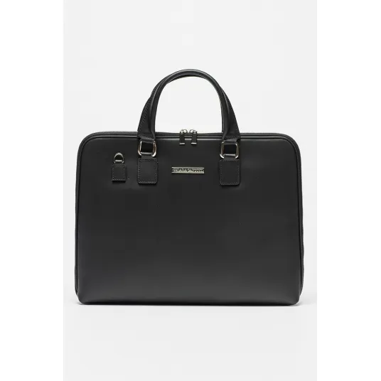 Chiara Canotti, Geanta messenger dreptunghiulara de piele, Negru