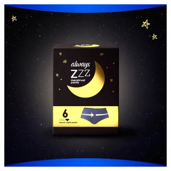 Chiloti pentru menstruatie de unica folosinta Always ZZZs, pe timp de noapte, 3 buc