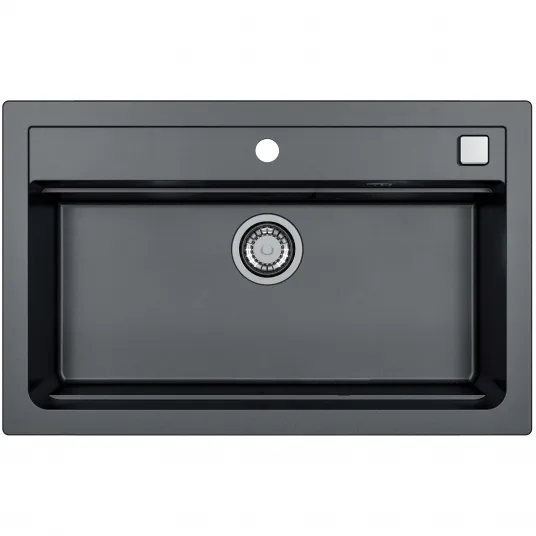 Chiuveta Alveus Atrox 40, material compozit, 790x500x200mm, sifon pop-up inclus, Negru