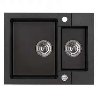 Chiuveta bucatarie Algranit Alveus Rock 80, 595x475mm, reversibila, material compozit,Negru