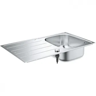 Chiuveta bucatarie Grohe K200 31552SD1, 860 x 500 mm, picurator, 1 cuva, reversibila, montare pe blat, inox satinat