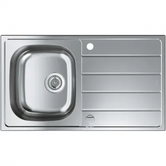 Chiuveta bucatarie Grohe K200 31552SD1, 860 x 500 mm, picurator, 1 cuva, reversibila, montare pe blat, inox satinat