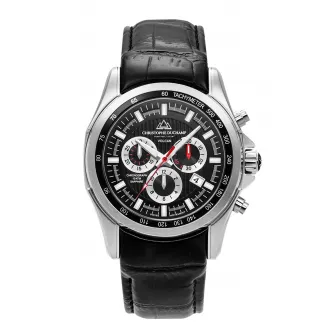 Christophe Duchamp, Ceas cronograf Swiss Made, Argintiu, Negru