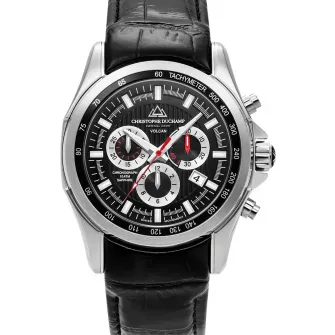 Christophe Duchamp, Ceas cronograf Swiss Made, Argintiu, Negru