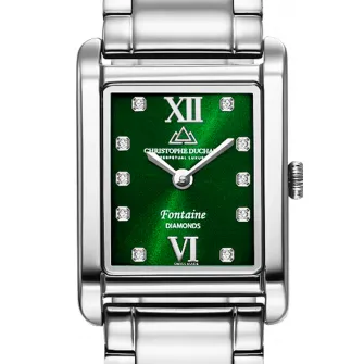 Christophe Duchamp, Ceas patrat cu 10 diamante, Argintiu