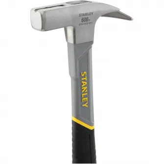 Ciocan de dulgher Stanley STHT0-51311, 600 g, fibra de sticla, stud neted, nucleu din fibra de sticla, conexiune intarita cu rasina epoxidica intre cap si maner, cap polizat, maner ergonomic antiderapant