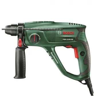 Ciocan rotopercutor Bosch PBH 2100 RE Compact, 550 W, 2300 RPM, 1.7 J, SDS Plus + set burghie + limitator adancime + maner suplimentar + valiza transport
