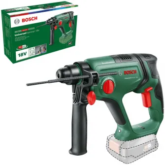 Ciocan rotopercutor pe acumulator Bosch UniversalHammer 06039D6000, 18 V, 2000 RPM, 2 J, 25 mm diametru maxim gaurire, limitator adancime, fara acumulator/incarcator