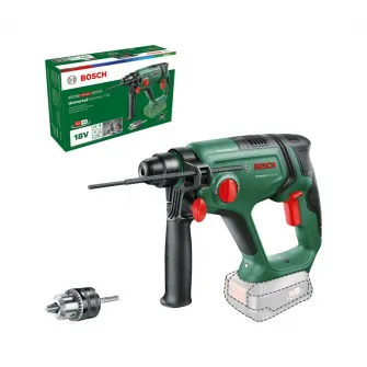 Ciocan rotopercutor pe acumulator Bosch UniversalHammer 06039D6001, 18 V, 2000 RPM, 2 J, 25 mm diametru maxim gaurire, limitator adancime, adaptor tija rotunda, fara acumulator/incarcator