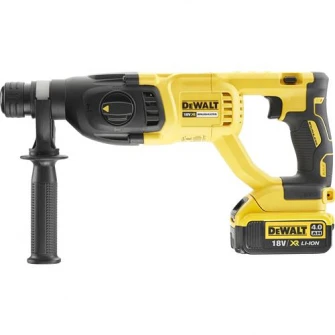 Ciocan rotopercutor pe acumulator SDS-Plus DeWalt DCH133M1, 18 V, 4 Ah, 2.6 J, 1550 RPM, 5680 BPM, acumulator, incarcator, maner lateral, valiza profesionala