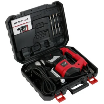 Ciocan rotopercutor Steinhaus PRO-RH1800, 1800W, 820 RPM, 7J, mandrina SDS-Plus, 4 functii, kitbox + 3 burghie, dalta, spit