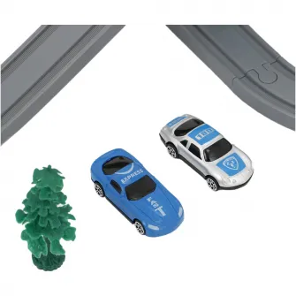 Circuit tren electric Mappy City Rail cu accesorii, 66 piese