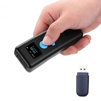 Cititor coduri bare Bluetooth 1D 2D portabil, USB, CMOS, Android iOS PC, 16MB, LED vibratii