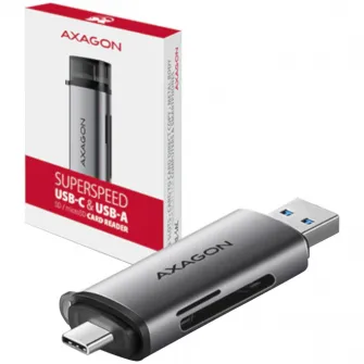 Cititor de carduri Axagon USB 3.2 Gen 1 SD, Micro SD, USB-C + USB-A Superspeed CRE-SAC