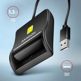 Cititor SIM Axagon Smart Card PocketReader, CRE-SM3N, USB 2.0